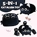Gudisi Black Cat Plush Stuffed Animals with 4 Kitties Plushies16 Soft Jumbo Pillow Gifts for Kids Him Her Girlfriend Boyfriend - Image 4