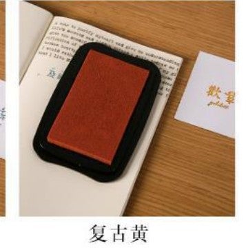 Generic Vintage 12-Color Ink Pad Set for Creative DIY Stationery Retro Yellow