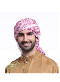 SYOSI Keffiyeh Arab Head Scarf for Men Sheikh Muslim Turban Saudi Dubai Headwear, Shemagh Tactical Desert Neck Headwear for Men and Women, 55x55 Inch  - Image 2