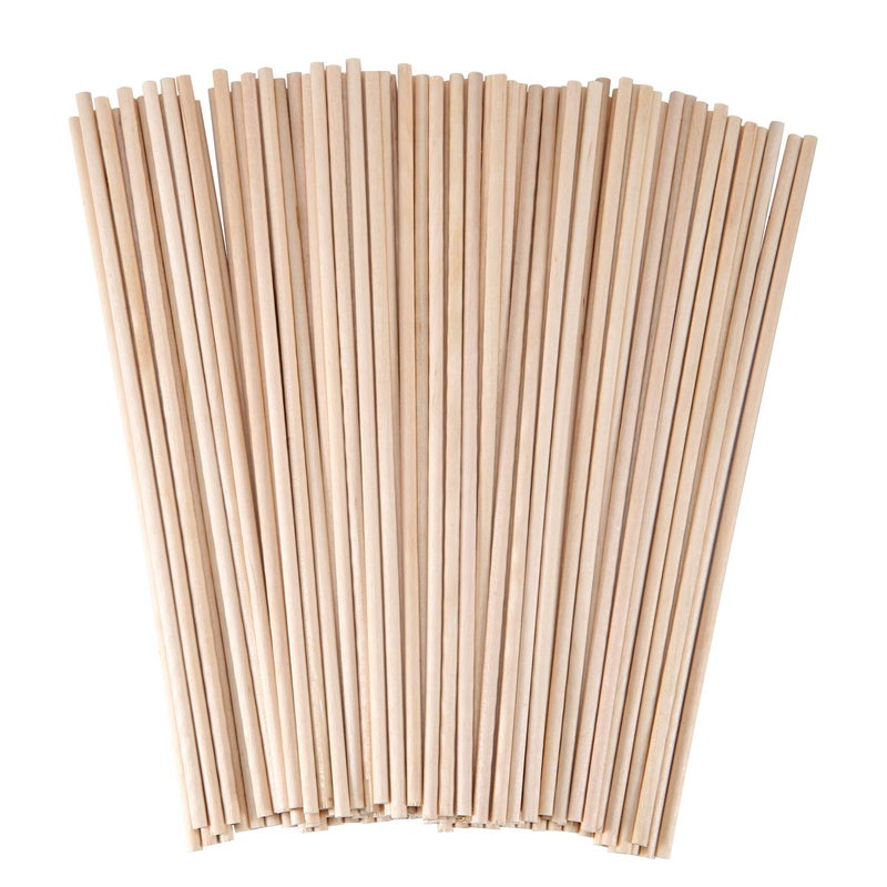 Senkary Wooden Dowel Rods 18 x 12 Inch Unfinished Natural Wood Craft Dowel Bamboo Sticks for Flower Bouquet Crafting 100 Pieces