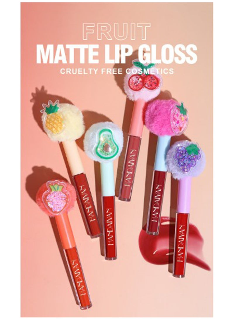 هاندايان أحمر شفاه سائل غير لامع مكياج للنساء، مخملي يدوم طويلاً، مقاوم للماء، لون مصبوغ بدرجة عالية، سريع الجفاف، مقاوم للتلطخ، يغذي، يرطب، فائق النعومة - Image 5