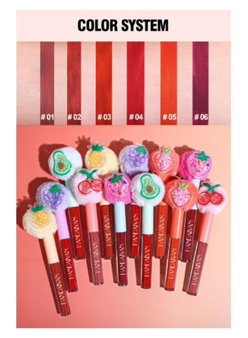 هاندايان أحمر شفاه سائل غير لامع مكياج للنساء، مخملي يدوم طويلاً، مقاوم للماء، لون مصبوغ بدرجة عالية، سريع الجفاف، مقاوم للتلطخ، يغذي، يرطب، فائق النعومة - Image 4