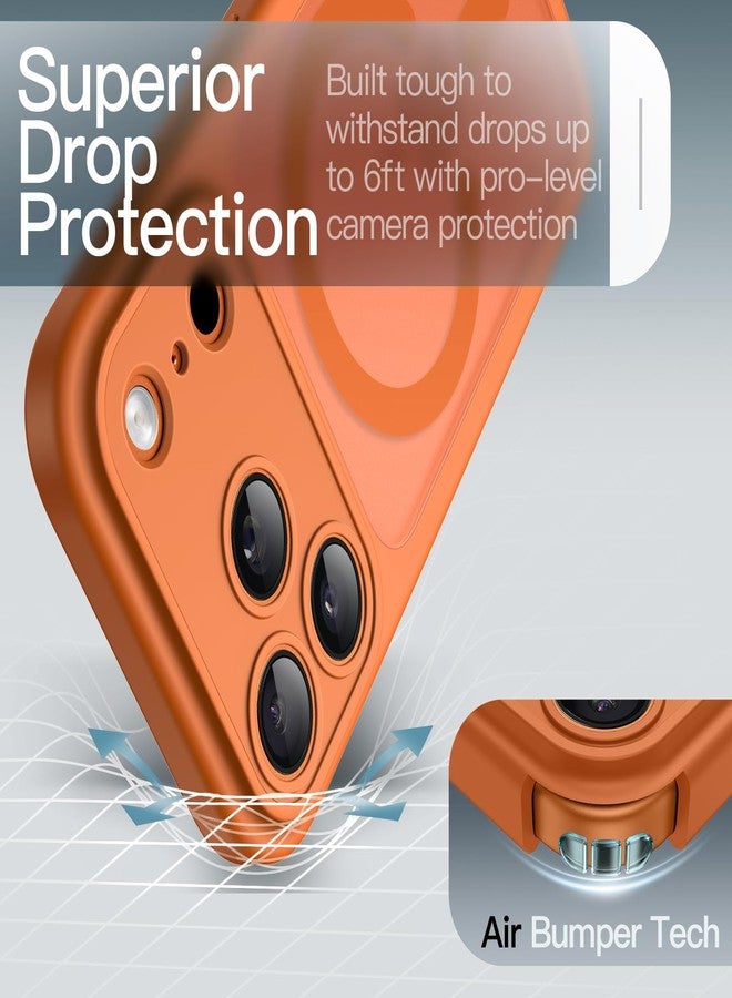 JETech Magnetic Case for iPhone 17 Pro Max 6.9-Inch Compatible with MagSafe, Shockproof Slim Phone Cover with Built-in Camera Control Button, Matte Translucent Back (Orange) - Image 5