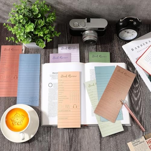 Tosstuki 100 Pcs Colorful Book Review Bookmarks Book Marker Reading Log Bookish Gift for Readers Reading Page Markers to Review Tracker - Image 5