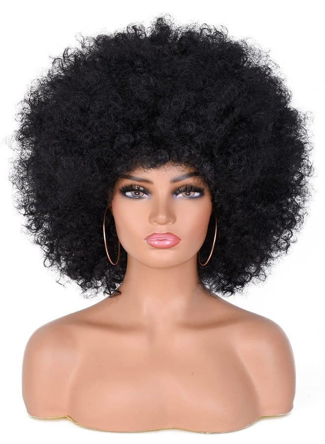 ANNISOUL Afro Wigs for Black Women Short Curly Afro Kinky Wig 70s Bouncy Huge Fluffy Puff Wigs Premium Synthetic for Cosplay and Daily - Image 2