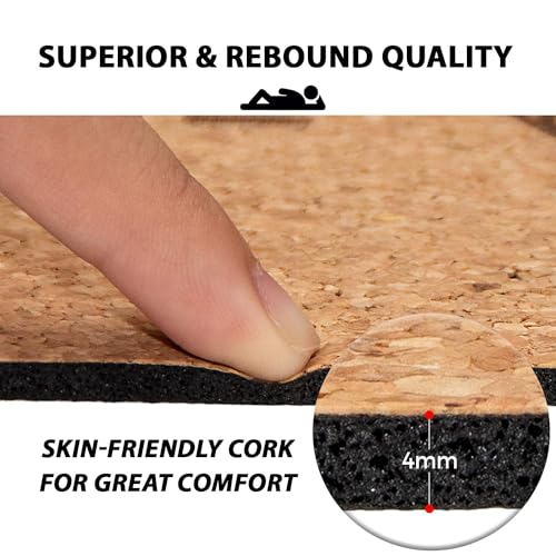 HACER Yoga Mat 3mm Thickness Unisex Non-Slip Anti-Tear CORK Exercise Mats for Pilates Stretching Floor & Fitness Workouts- Brown - Image 3