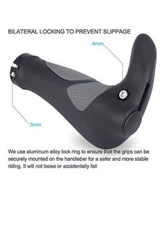 SYOSI Bike Handlebar Grips Bicycle Ergonomic Handle Bar End Grips Comfort Handle Bar Lock On for Mountain Bike Cycling Rubber Bionic Gecko Palm Print Anti-Slip Grips with Horn 1 Pair  - Image 3