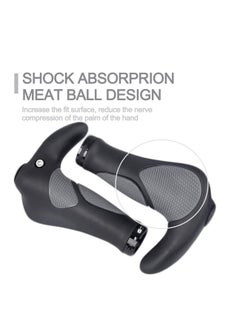 SYOSI Bike Handlebar Grips Bicycle Ergonomic Handle Bar End Grips Comfort Handle Bar Lock On for Mountain Bike Cycling Rubber Bionic Gecko Palm Print Anti-Slip Grips with Horn 1 Pair  - Image 5