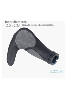 SYOSI Bike Handlebar Grips Bicycle Ergonomic Handle Bar End Grips Comfort Handle Bar Lock On for Mountain Bike Cycling Rubber Bionic Gecko Palm Print Anti-Slip Grips with Horn 1 Pair  - Image 4