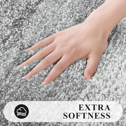 Pauwer Bathroom Rugs Set 3 Piece Non Slip Washable Microfiber Absorbent Bath Mat Floor Carpet Extra Soft Quick Dry Shower Rug UShaped Contour Toilet Mats Grey - Image 3