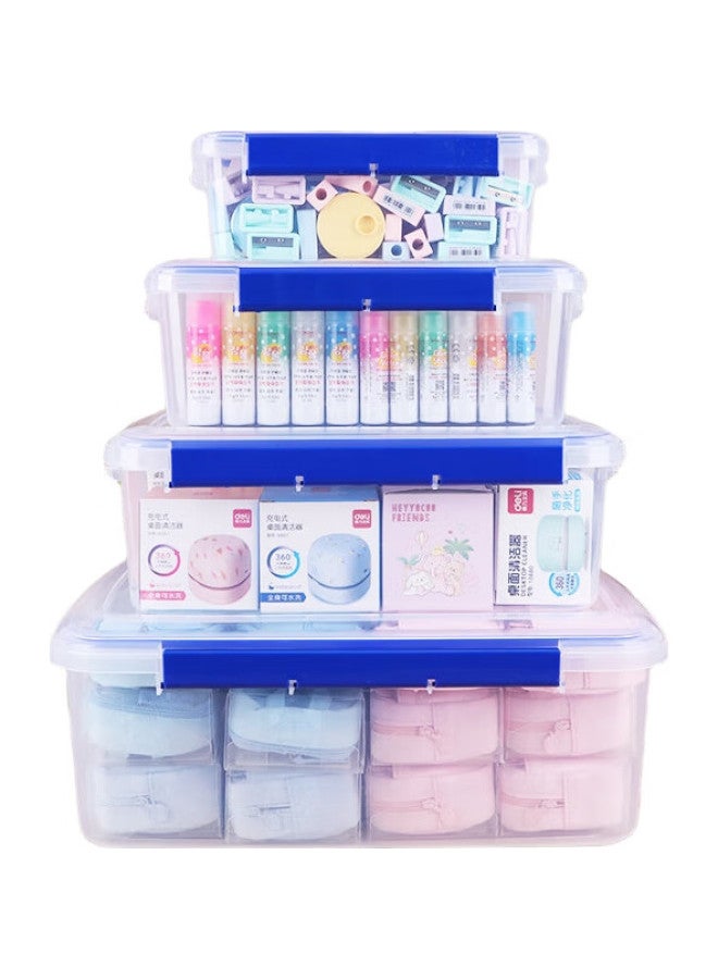 Ubiquitin Youbili Large Capacity Food Storage Container, Thick Plastic Transparent Multi-Functional Sealed Storage Box, Medium Size - Image 1