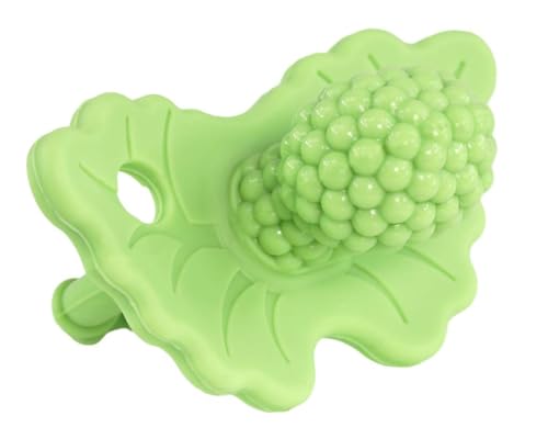 RaZbaby RaZberry Silicone Teether Pacifier Teething Relief for Infants FoodGrade BPAFree HandsFree Design Natural Berrybumps Fruit Texture for Sensory Development Freezable Mint