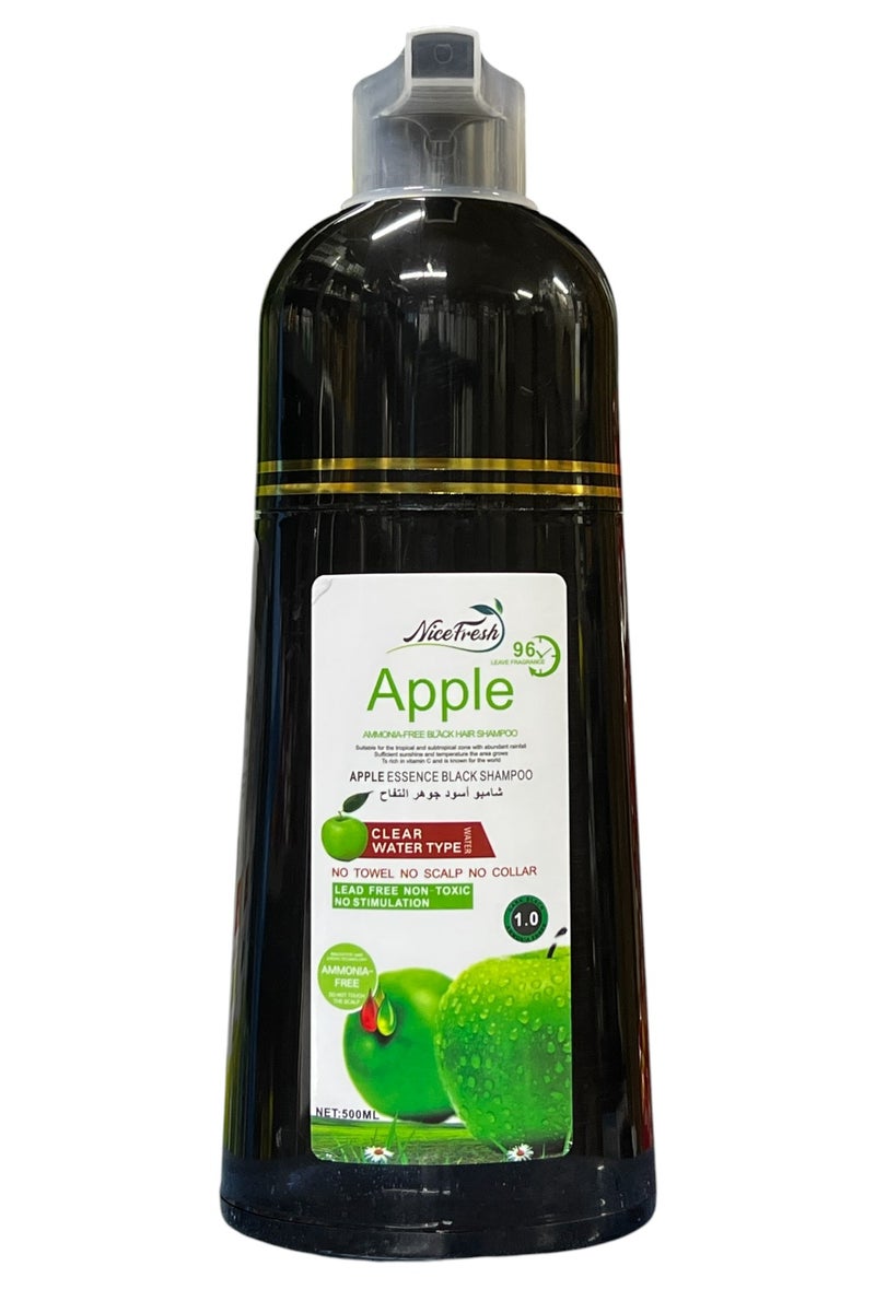 Nice Fresh Apple Hair Color Shampoo Black 1.0 96HR 500ml - Image 3