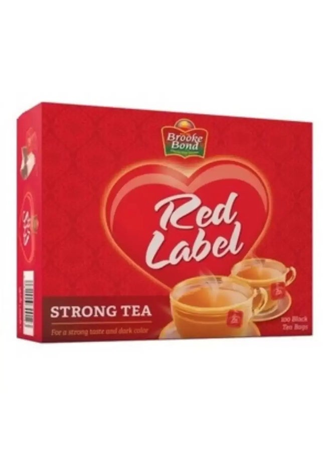 Brooke Bond حقائب شاي بروك بوند ريد لابل الأسود لنكهة قوية ولون داكن - 100 قطعة