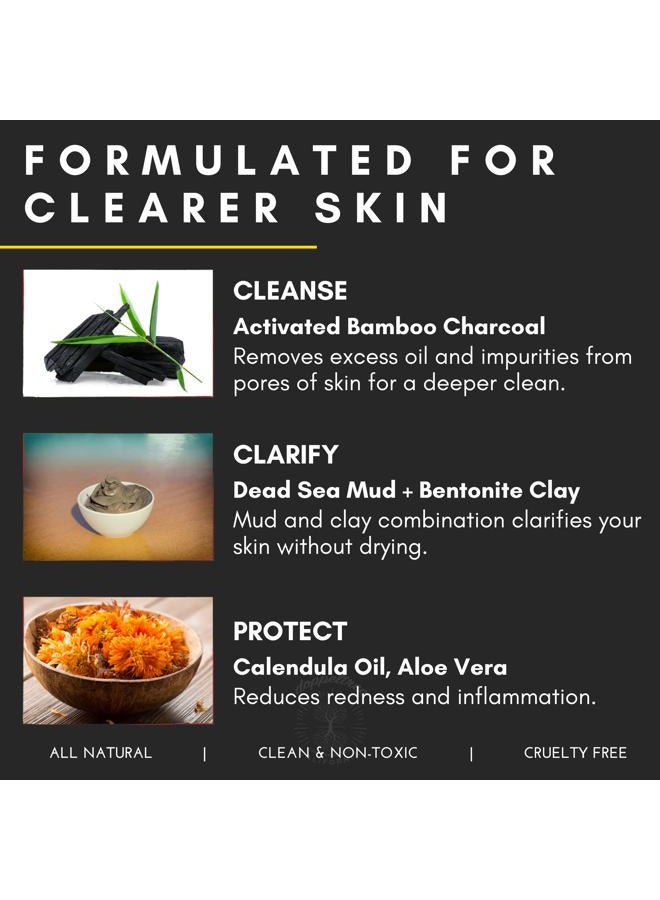 Doppeltree Activated Charcoal Mud Mask with Bentonite Clay for Men and Women - Toning Treatment to Manage Blackheads and Minimize Pores for Clearer Skin - Ideal for Acne-Prone, Oily & Combination Skin - Image 3