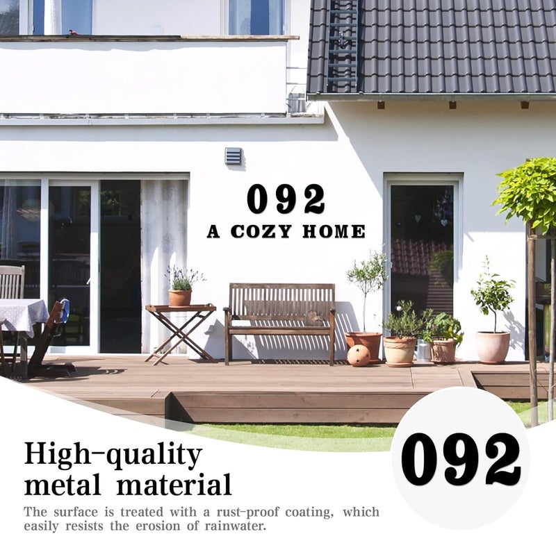 ShowMtheM Custom Anti-Rust House Number for Outside,Mass-Customizable Heavy-Duty Metal Address Numbers for House,Unique Font Design Street Signage With Screws(1) - Image 2