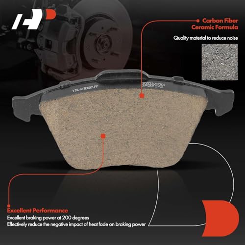 A-Premium Front Ceramic Disc Brake Pads Set Compatible with Mazda 3 2007-2013 & Volvo C70 2006-2013, S40 2004-2011, V50 2005-2011, 4 Pcs - Image 3