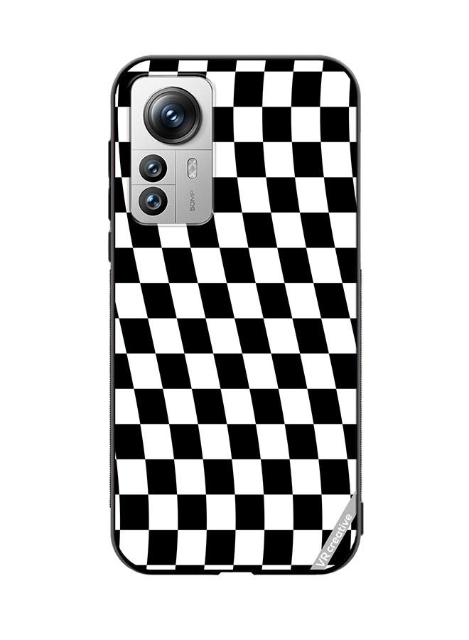 VR CREATIVE Protective Case Cover For Xiaomi 12X Checkered Design Multicolour - Image 1