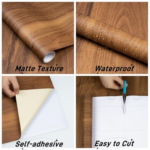 Decoroom Wood Contact Paper with Tools, Peel and Stick Wallpaper Thicken for Countertops, Vintage Wood Grain Wallpaper Waterproof, Natural Wood Sticker Self-Adhesive Removable Vinyl Film 15.7 in X 118 in - Image 2