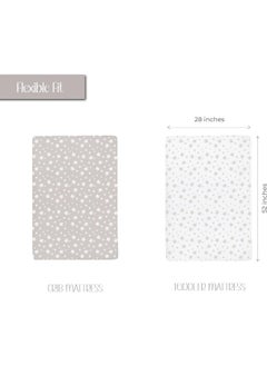 Ely's & Co. Ely's & Co. Crib Sheet Set 2 Pack 100% Jersey Cotton for Baby Girl and Baby Boy - Tan Drawn Star  - Image 2