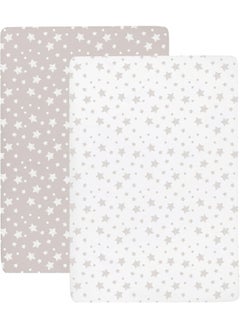 Ely's & Co. Ely's & Co. Crib Sheet Set 2 Pack 100% Jersey Cotton for Baby Girl and Baby Boy - Tan Drawn Star  - Image 5