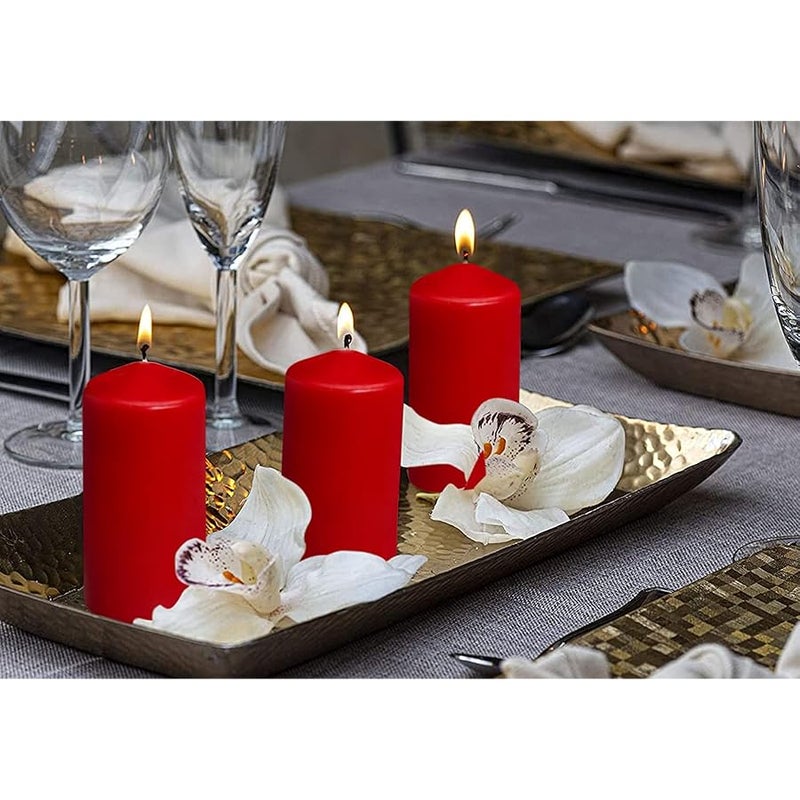 BOLSIUS 4 Count 2x4 Inch Red Pillar Candles - 20 Hours Burn Time - Premium European Quality - Unscented Dripless And less Wedding, Party, Dinner, Restaurant, And Special Occasion Candle Set - Image 5