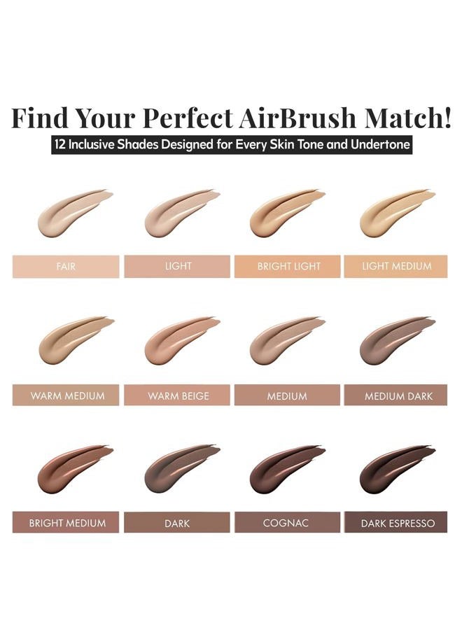 Jerome Alexander MagicMinerals AirBrush Foundation – 2pc Set with Airbrush Foundation and Kabuki Brush - Spray Makeup with Anti-aging Ingredients for Smooth Radiant Skin (Light Medium) - Image 5