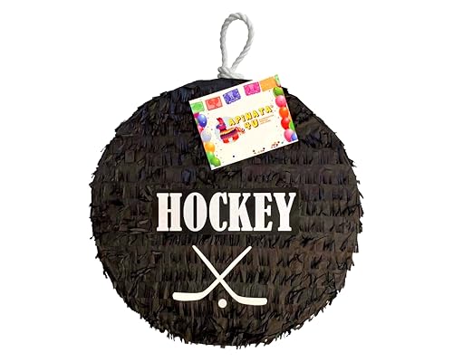 A Pinata 4 U APINATA4U 16 Hockey Puck Pinata Score Big Fun with this Sporting Party Essential Perfect for Sports Theme Parties Victory Celebrations - Image 1