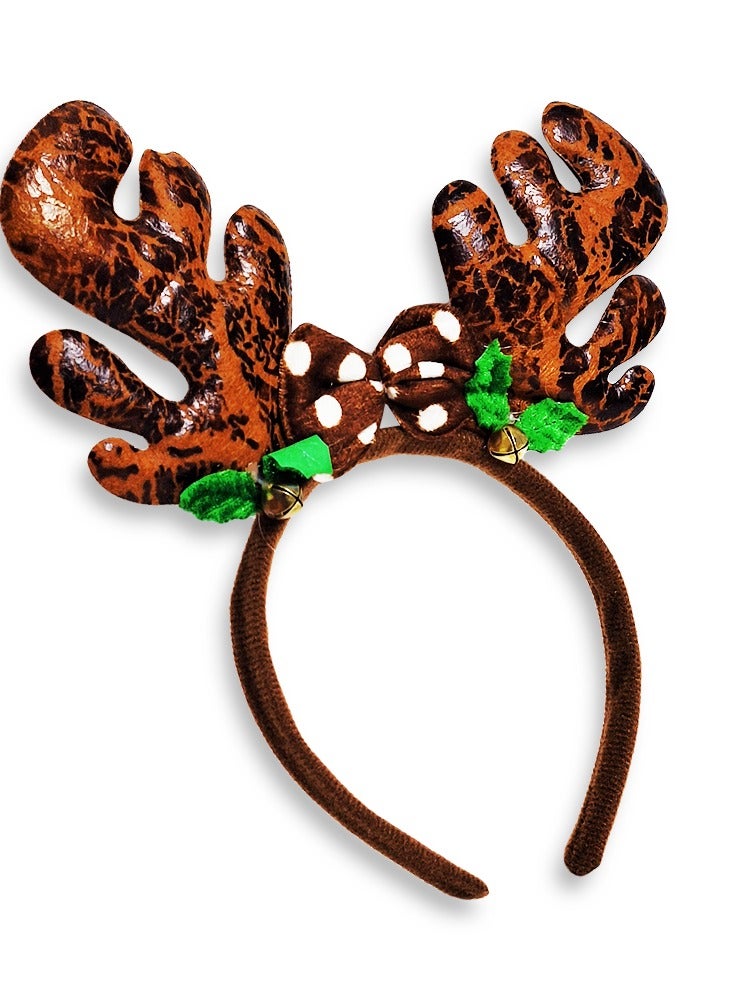 Christmas deer headband for girls , Christmas Reindeer Headband Christmas Antlers , Reindeer Hair Clips , Christmas Hair Clips , Reindeer Costume,  Christmas Costume , Christmas Gift , Christmas Supplies ( brown)  - Image 3