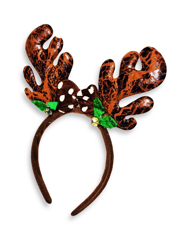 Christmas deer headband for girls , Christmas Reindeer Headband Christmas Antlers , Reindeer Hair Clips , Christmas Hair Clips , Reindeer Costume,  Christmas Costume , Christmas Gift , Christmas Supplies ( brown)  - Image 2