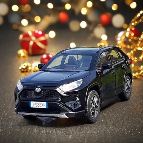 ERBADIHAGO Model Car Compatible 1/32 RAV4 Toy Car Alloy Diecast Collectible Model with Light and Sound Toy Vehicle for Boys Kids Toddler Gift Black car - Image 2