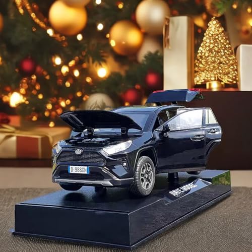 ERBADIHAGO Model Car Compatible 1/32 RAV4 Toy Car Alloy Diecast Collectible Model with Light and Sound Toy Vehicle for Boys Kids Toddler Gift Black car - Image 5