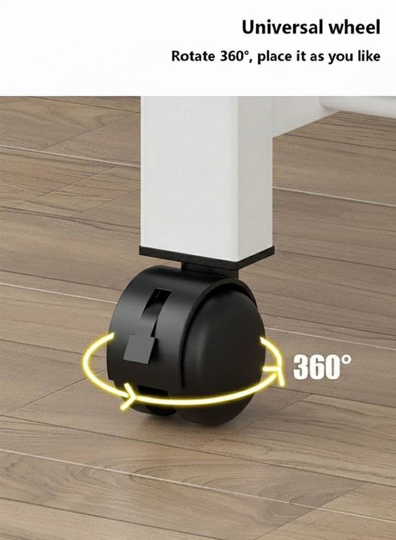 AGD Hanger Metal Clothes Hanger Organizer and White Clothes Stand with Wheels 110x57x150 cme - Image 5