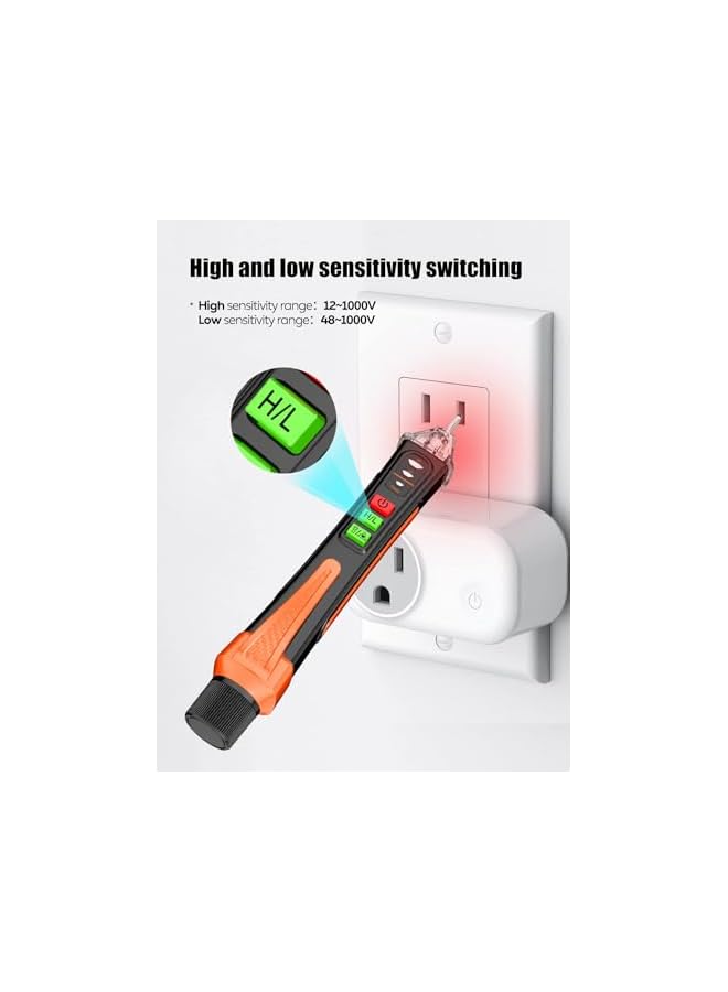 promass Non-Contact Voltage Tester with Buzzer Alarm, Electrical Wire Tester with Range AC 12V-1000V/48V-1000V Handy Electrical Tester Wire Breakpoint Finder with Flashlight, Wire Breakpoint Finder - Image 5