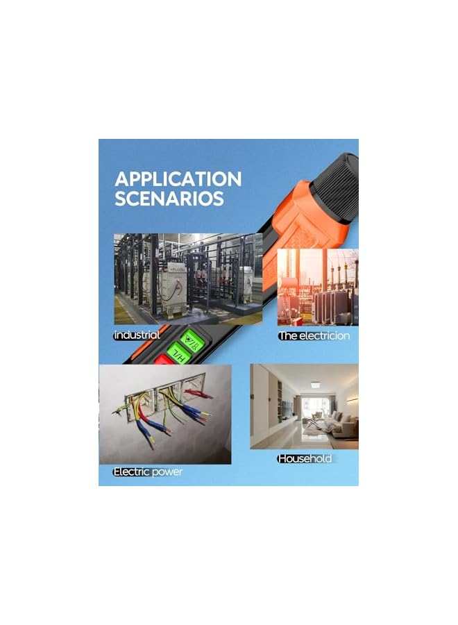 promass Non-Contact Voltage Tester with Buzzer Alarm, Electrical Wire Tester with Range AC 12V-1000V/48V-1000V Handy Electrical Tester Wire Breakpoint Finder with Flashlight, Wire Breakpoint Finder - Image 4