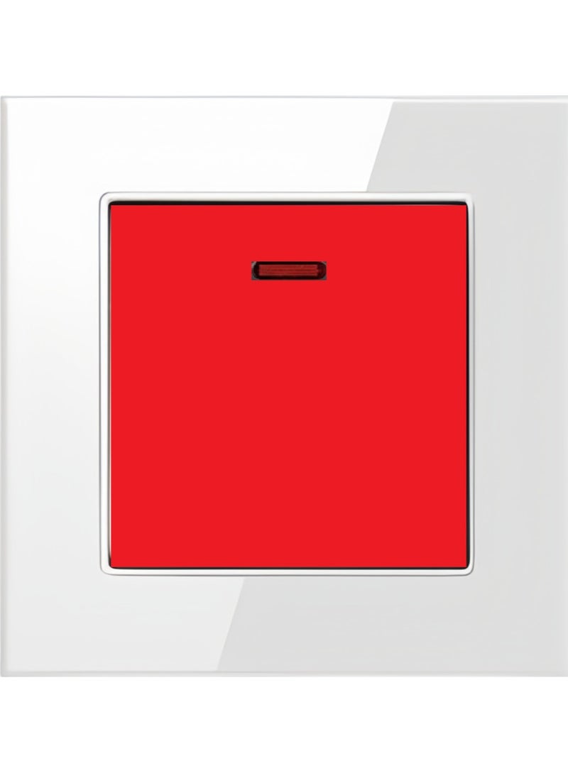 Generic - Tempered White Glass Panel and push button Light Switches with LED Indicator,UK Standard Wall Power Socket, Artistic Modern Swich soket, 1 Gang 2 Way,2 Gang 2 Way,3 Gang 2 Way,4 Gang 2 Way,13Amp Single ,Double Sokect ,20Amp, 45Amp, Light Dimmer,Telephone,Computer socket,Satellite TV Socket,Door Bell Swtch. - Image 1