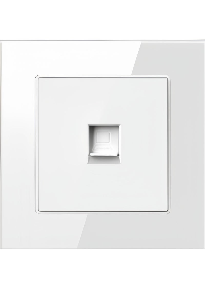 Generic - Tempered White Glass Panel and push button Light Switches with LED Indicator,UK Standard Wall Power Socket, Artistic Modern Swich soket, 1 Gang 2 Way,2 Gang 2 Way,3 Gang 2 Way,4 Gang 2 Way,13Amp Single ,Double Sokect ,20Amp, 45Amp, Light Dimmer,Telephone,Computer socket,Satellite TV Socket,Door Bell Swtch. - Image 1