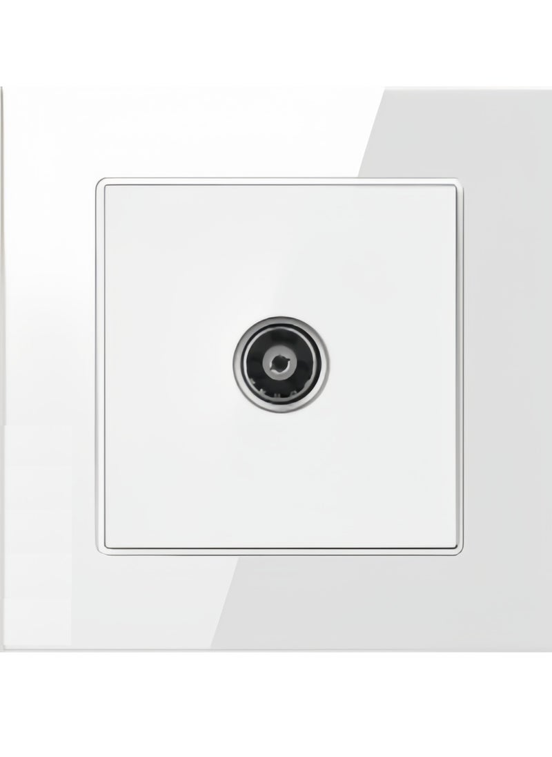 Generic - Tempered White Glass Panel and push button Light Switches with LED Indicator,UK Standard Wall Power Socket, Artistic Modern Swich soket, 1 Gang 2 Way,2 Gang 2 Way,3 Gang 2 Way,4 Gang 2 Way,13Amp Single ,Double Sokect ,20Amp, 45Amp, Light Dimmer,Telephone,Computer socket,Satellite TV Socket,Door Bell Swtch. - Image 1