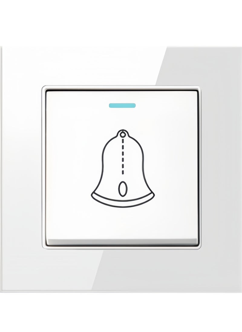 Generic - Tempered White Glass Panel and push button Light Switches with LED Indicator,UK Standard Wall Power Socket, Artistic Modern Swich soket, 1 Gang 2 Way,2 Gang 2 Way,3 Gang 2 Way,4 Gang 2 Way,13Amp Single ,Double Sokect ,20Amp, 45Amp, Light Dimmer,Telephone,Computer socket,Satellite TV Socket,Door Bell Swtch. - Image 1