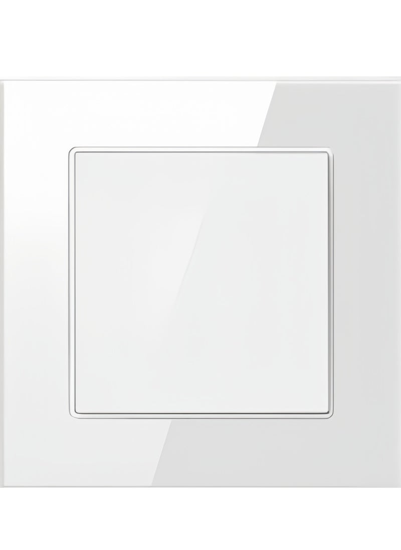 Generic - Tempered White Glass Panel and push button Light Switches with LED Indicator,UK Standard Wall Power Socket, Artistic Modern Swich soket, 1 Gang 2 Way,2 Gang 2 Way,3 Gang 2 Way,4 Gang 2 Way,13Amp Single ,Double Sokect ,20Amp, 45Amp, Light Dimmer,Telephone,Computer socket,Satellite TV Socket,Door Bell Swtch. - Image 1