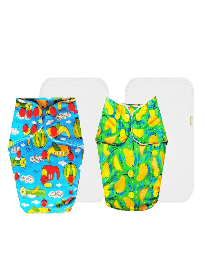 Dumbledo Premium Cloth Diaper with Cotton Insert (Pack of 2) | Dry Feel and Comfortable | 6-Layer Absorbent Pad | Quick Dry | Designed by Moms | 3 Months - 3 Years | Unisex Baby - Image 1