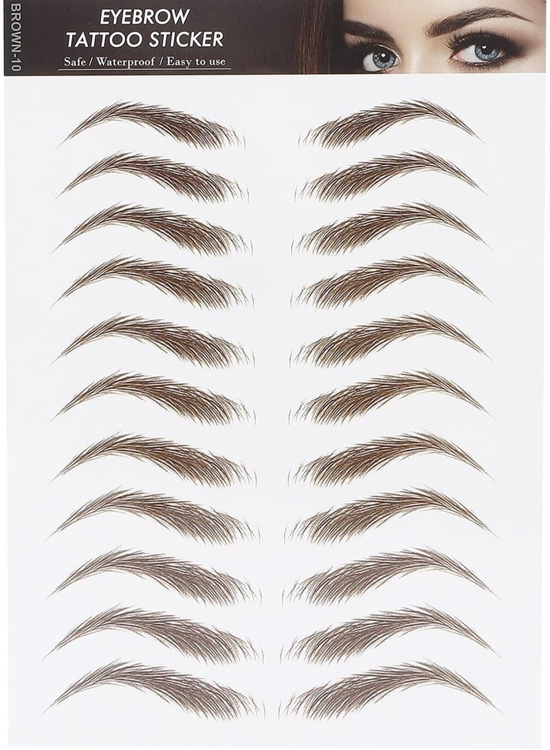 Generic Eyebrow Tattoo Sticker Professional Waterproof Eyebrow Care Design Tattoo Sticker Eyebrow Transfer Sticker for Women (Brown) - Image 1