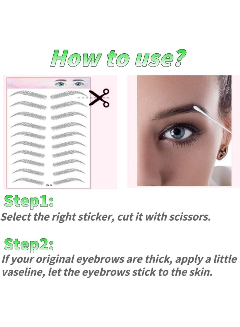 Generic Eyebrow Tattoo Sticker Professional Waterproof Eyebrow Care Design Tattoo Sticker Eyebrow Transfer Sticker for Women (Brown) - Image 4