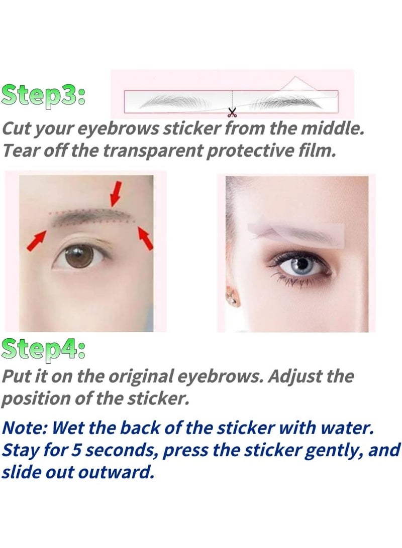 Generic Eyebrow Tattoo Sticker Professional Waterproof Eyebrow Care Design Tattoo Sticker Eyebrow Transfer Sticker for Women (Brown) - Image 3