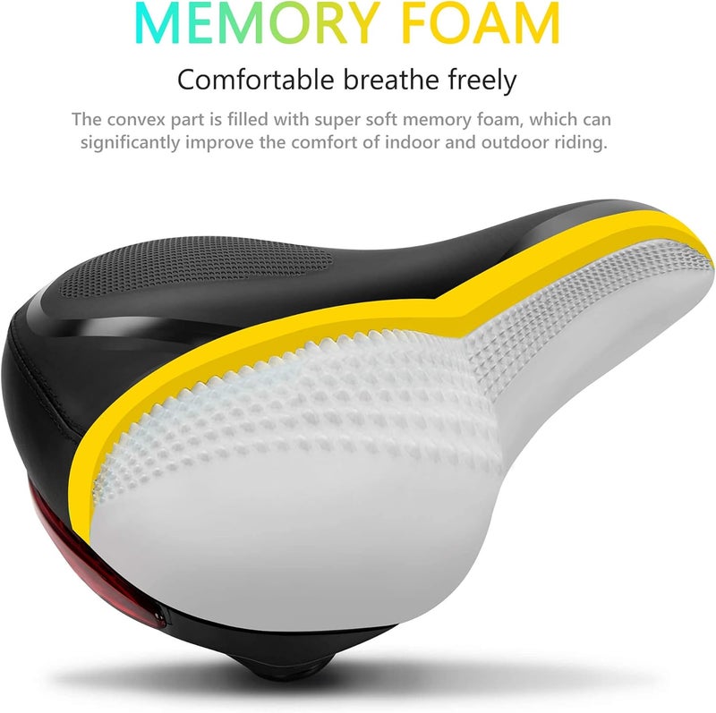 RERUIA Comfortable Bike Seat with Taillight - Breathable Memory Foam Padded Saddle - Image 2