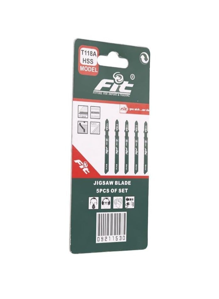 FIT 5-Piece Jigsaw Blade Set FIT BI-METAL T118A | Product Code: 92115300 - Image 1