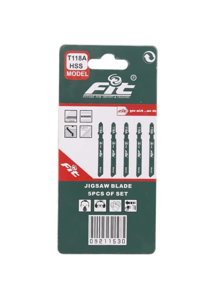 FIT 5-Piece Jigsaw Blade Set FIT BI-METAL T118A | Product Code: 92115300 - Image 2