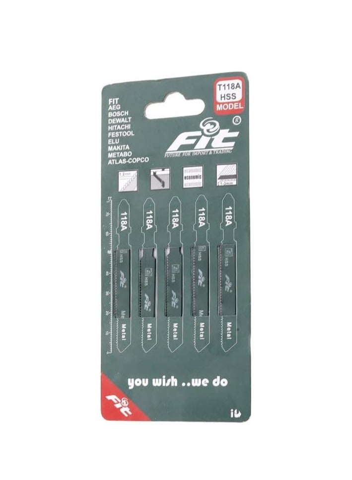 FIT 5-Piece Jigsaw Blade Set FIT BI-METAL T118A | Product Code: 92115300 - Image 3