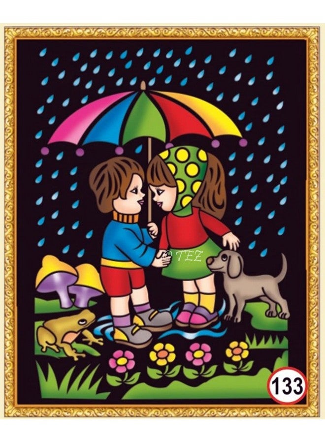 Tez DIY - Emboss Painting Kit, Cute Kids, Medium(13x19 inch), Design No. 133 - Image 1