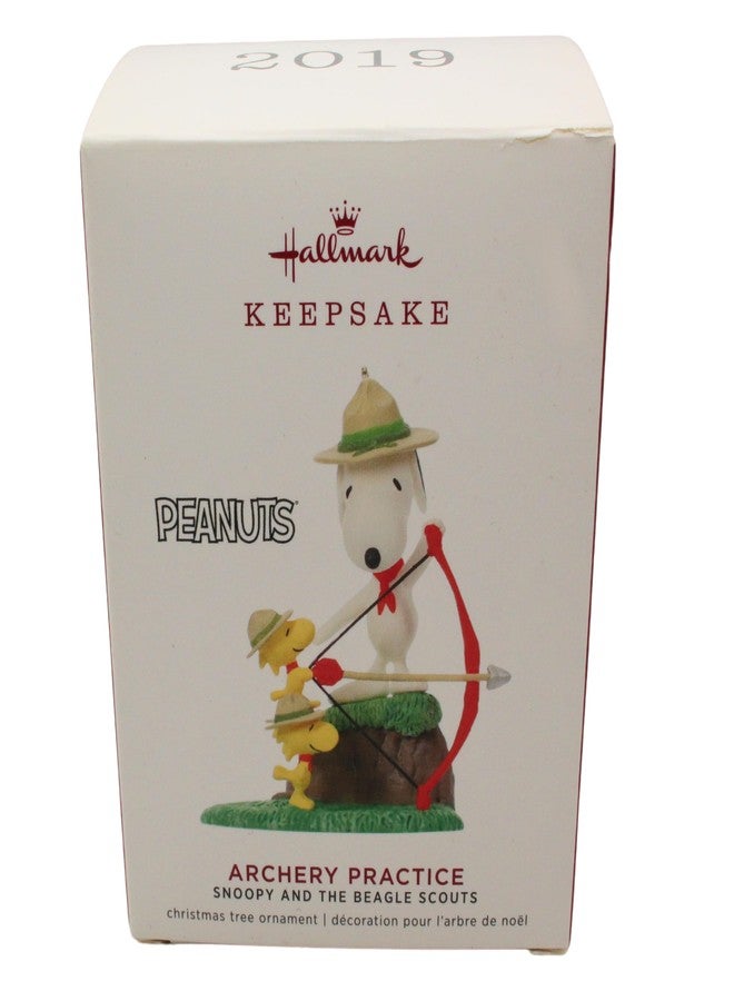 Hallmark Keepsake Christmas Ornament 2019 Year Dated Peanuts Beagle Scouts Practice, Snoopy Archery - Image 2